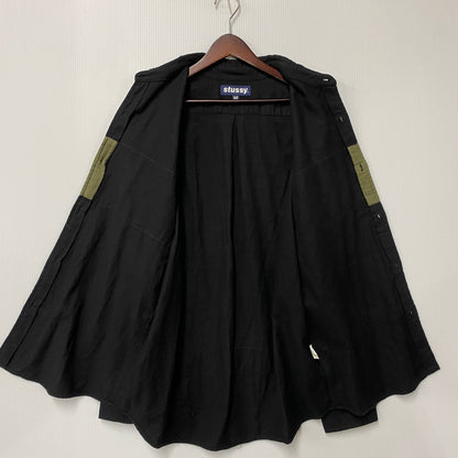 【中古品】【メンズ】 OLD STUSSY オールドステューシー USA製 SWITCHING スイッチング L/S SHIRT ロングスリーブ シャツ トップス 長袖 142-260512-ya-05-izu サイズ：M カラー：BLACK×OLIVE 万代Net店