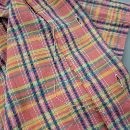 【中古品】【メンズ】 OLD STUSSY オールド ステューシー OPEN COLLAR CHECK S/S SHIRT オープンカラー チェック 半袖シャツ オーストラリア製 142-260512-as-07-izu サイズ：L カラー：マルチカラー 万代Net店