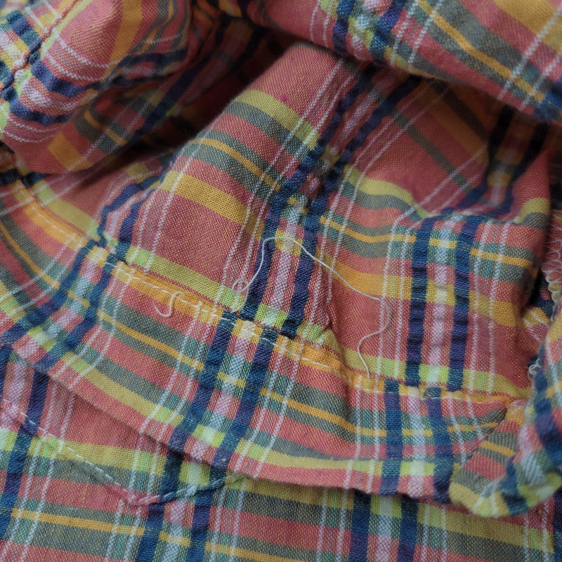 【中古品】【メンズ】 OLD STUSSY オールド ステューシー OPEN COLLAR CHECK S/S SHIRT オープンカラー チェック 半袖シャツ オーストラリア製 142-260512-as-07-izu サイズ：L カラー：マルチカラー 万代Net店