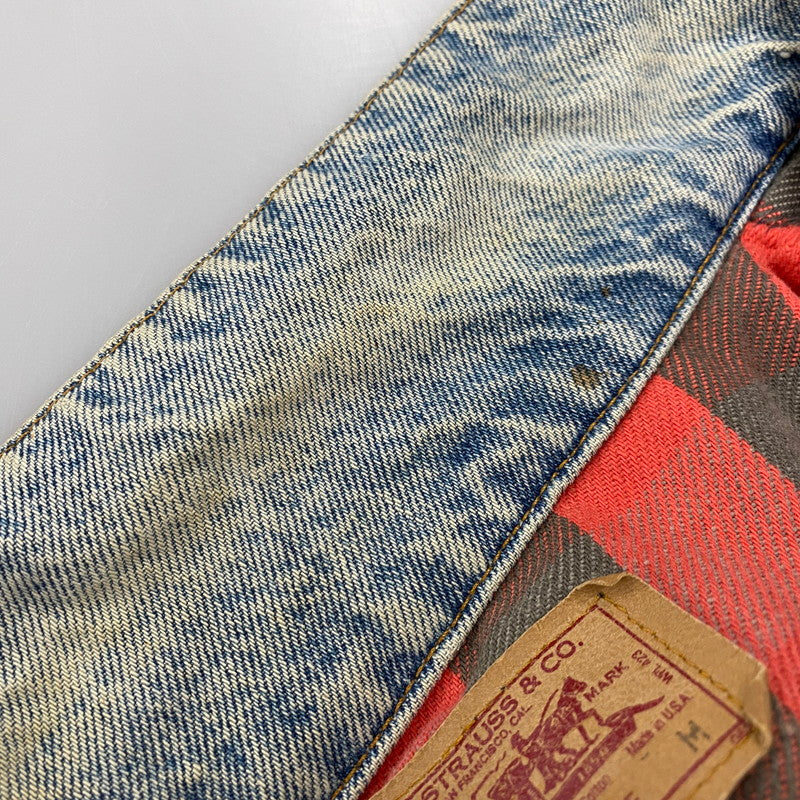 【現状渡し品】【メンズ】 Levi's リーバイス CHECK LINER 4TH DENIM JACKET 70417-0819 チェックライナー デニムジャケット 刻印527 USA製 アウター 146-260516-as-08-izu サイズ：M カラー：インディゴ 万代Net店