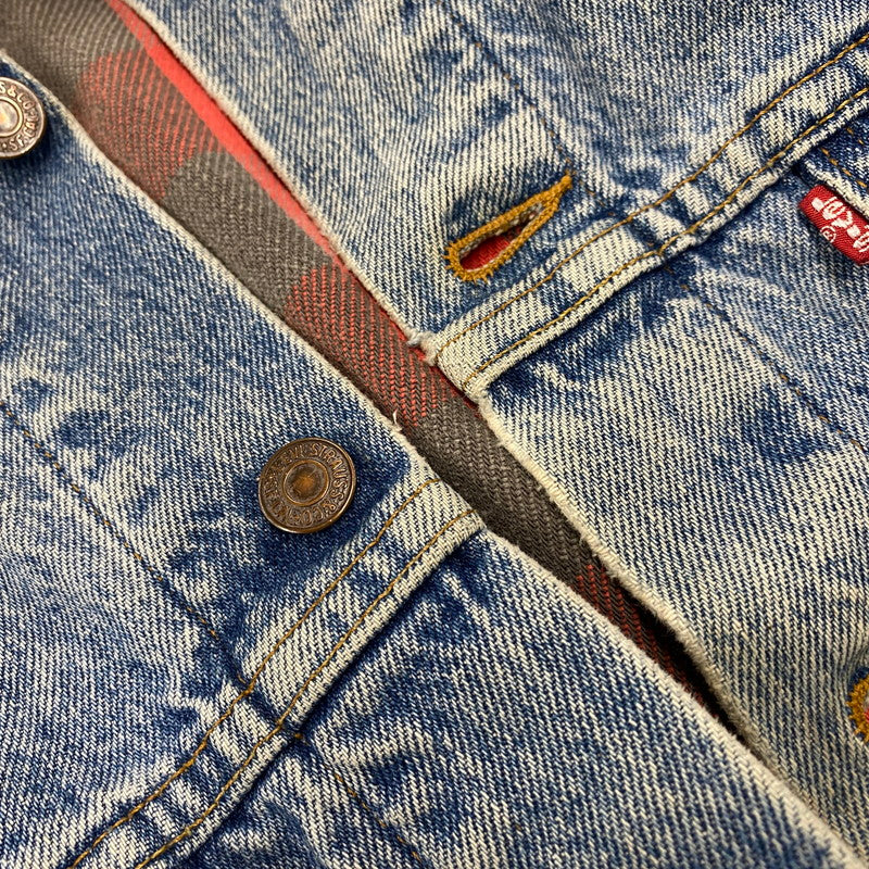 【現状渡し品】【メンズ】 Levi's リーバイス CHECK LINER 4TH DENIM JACKET 70417-0819 チェックライナー デニムジャケット 刻印527 USA製 アウター 146-260516-as-08-izu サイズ：M カラー：インディゴ 万代Net店