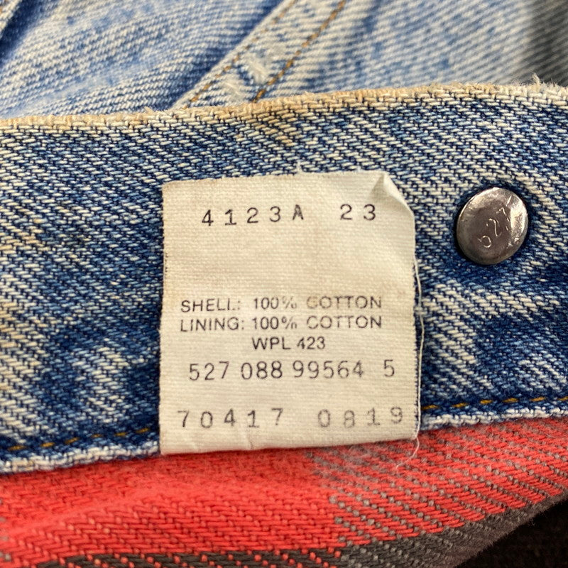 【現状渡し品】【メンズ】 Levi's リーバイス CHECK LINER 4TH DENIM JACKET 70417-0819 チェックライナー デニムジャケット 刻印527 USA製 アウター 146-260516-as-08-izu サイズ：M カラー：インディゴ 万代Net店