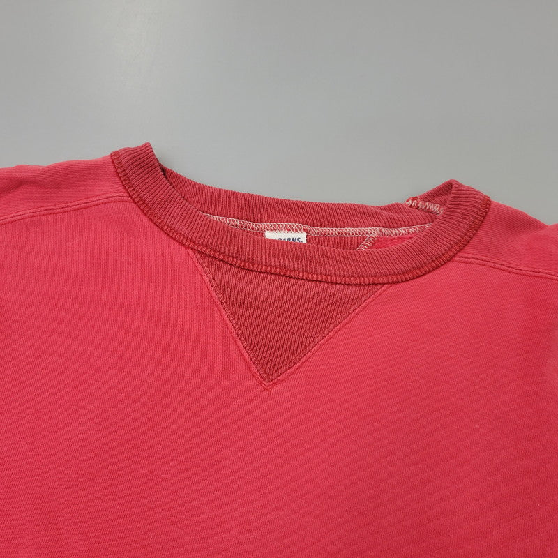 【中古品】【メンズ】 BARNS バーンズ FREEDOM SLEEVE SWEAT SHIRT フリーダム スリーブ スウェット USA製 両V 145-260720-as-05-izu サイズ：M カラー：レッド系 万代Net店