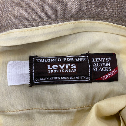【現状渡し品】【メンズ】 LEVI'S STA-PREST リーバイス ステイ プレスト 70-80S 3P ACTION SUIT SLACKS SET-UP スリーピー アクションスーツ スラックス セットアップ 146-260515-ya-06-izu サイズ：42L カラー：BEIGE 万代Net店