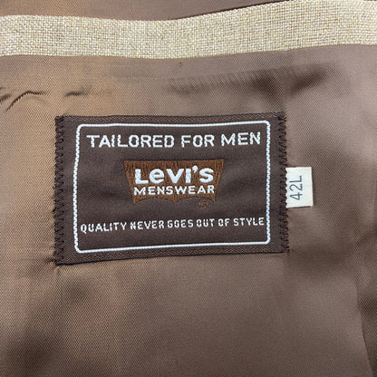 【現状渡し品】【メンズ】 LEVI'S STA-PREST リーバイス ステイ プレスト 70-80S 3P ACTION SUIT SLACKS SET-UP スリーピー アクションスーツ スラックス セットアップ 146-260515-ya-06-izu サイズ：42L カラー：BEIGE 万代Net店