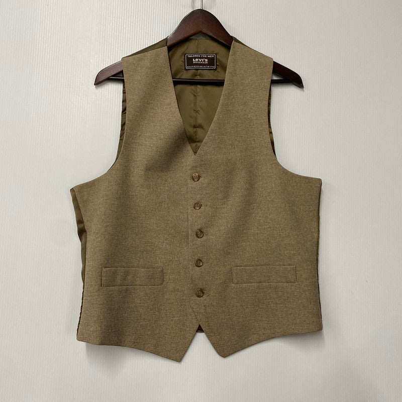 【現状渡し品】【メンズ】 LEVI'S STA-PREST リーバイス ステイ プレスト 70-80S 3P ACTION SUIT SLACKS SET-UP スリーピー アクションスーツ スラックス セットアップ 146-260515-ya-06-izu サイズ：42L カラー：BEIGE 万代Net店