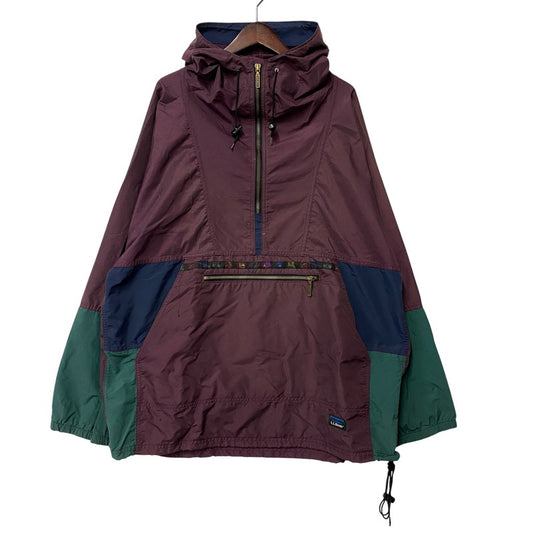 【現状渡し品】【メンズ】 L.L.Bean エルエルビーン NYLON ANORAK JACKET ナイロン アノラック ジャケット USA製 三角タグ 146-260524-as-28-izu カラー：ワインレッド 万代Net店
