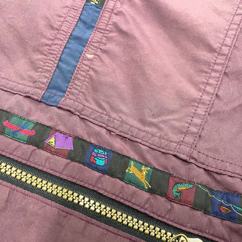 【現状渡し品】【メンズ】 L.L.Bean エルエルビーン NYLON ANORAK JACKET ナイロン アノラック ジャケット USA製 三角タグ 146-260524-as-28-izu カラー：ワインレッド 万代Net店