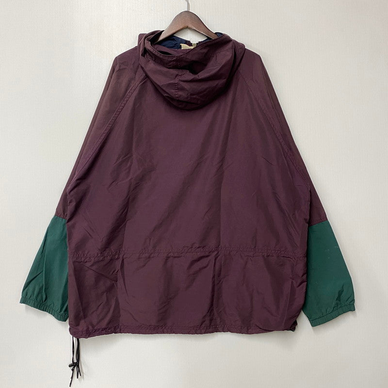 【現状渡し品】【メンズ】 L.L.Bean エルエルビーン NYLON ANORAK JACKET ナイロン アノラック ジャケット USA製 三角タグ 146-260524-as-28-izu カラー：ワインレッド 万代Net店