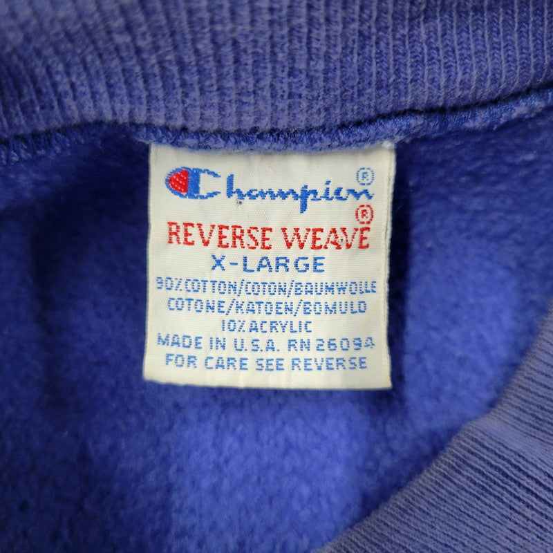 【中古品】【メンズ】 Champion チャンピオン REVERSE WEAVE RAGLAN MOCKNECK POCKET SWEATSHIRT リバースウィーブ ラグラン モックネック ポケット スウェット USA製 刺繍タグ 目無し 146-260512-as-20-izu サイズ：XL カラー：ブルー 万代Net店