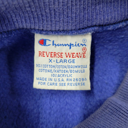 【中古品】【メンズ】 Champion チャンピオン REVERSE WEAVE RAGLAN MOCKNECK POCKET SWEATSHIRT リバースウィーブ ラグラン モックネック ポケット スウェット USA製 刺繍タグ 目無し 146-260512-as-20-izu サイズ：XL カラー：ブルー 万代Net店