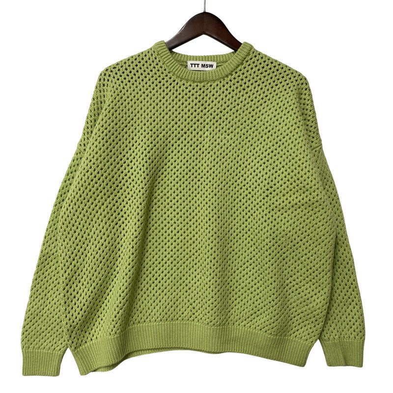 【中古品】【メンズ】 TTT_MSW ティー WOOL PULLOVER KNIT TTT-2021AW-KT05 ウール プルオーバー ニット 142-260524-as-23-izu サイズ：F カラー：ライトグリーン 万代Net店
