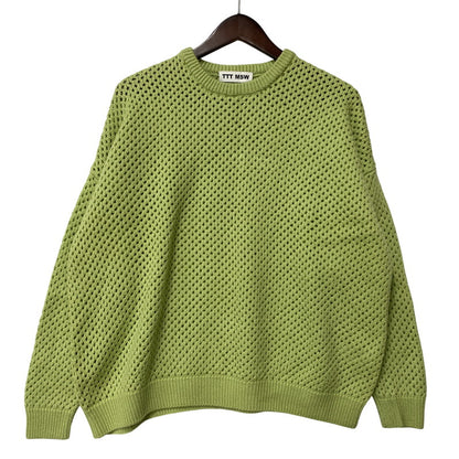 【中古品】【メンズ】 TTT_MSW ティー WOOL PULLOVER KNIT TTT-2021AW-KT05 ウール プルオーバー ニット 142-260524-as-23-izu サイズ：F カラー：ライトグリーン 万代Net店