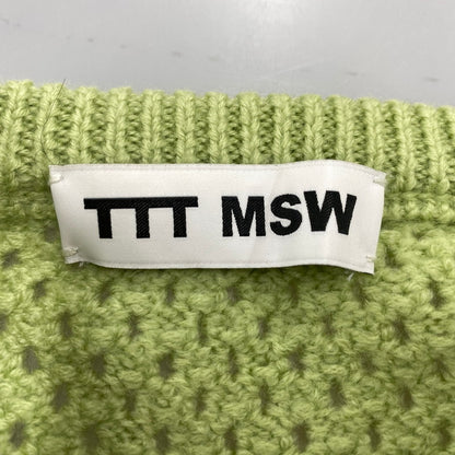 【中古品】【メンズ】 TTT_MSW ティー WOOL PULLOVER KNIT TTT-2021AW-KT05 ウール プルオーバー ニット 142-260524-as-23-izu サイズ：F カラー：ライトグリーン 万代Net店