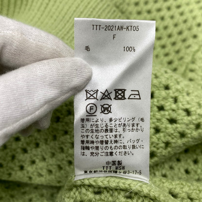 【中古品】【メンズ】 TTT_MSW ティー WOOL PULLOVER KNIT TTT-2021AW-KT05 ウール プルオーバー ニット 142-260524-as-23-izu サイズ：F カラー：ライトグリーン 万代Net店