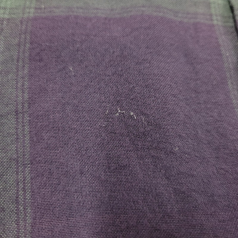 【中古品】【メンズ】 WACKO MARIA ワコマリア RAYON OMBRE CHECK OPEN COLLAR L/S SHIRT レーヨン オンブレチェック オープンカラー 長袖シャツ 142-260512-as-17-izu サイズ：M カラー：パープル×グレー 万代Net店