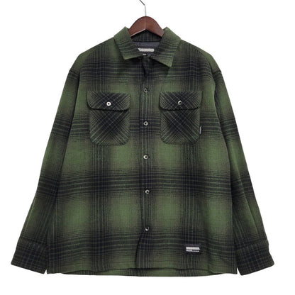 【中古品】【メンズ】 NEIGHBORHOOD ネイバーフッド WOOL HOMBRE CHECK SHIRT LS 232BENH-SHM03 ウールオンブレチェックシャツ 長袖 142-260512-as-15-izu サイズ：S カラー：グリーン 万代Net店
