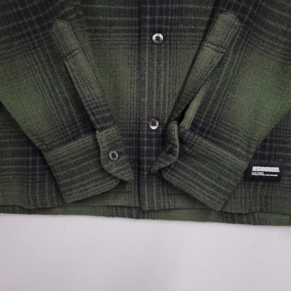 【中古品】【メンズ】 NEIGHBORHOOD ネイバーフッド WOOL HOMBRE CHECK SHIRT LS 232BENH-SHM03 ウールオンブレチェックシャツ 長袖 142-260512-as-15-izu サイズ：S カラー：グリーン 万代Net店