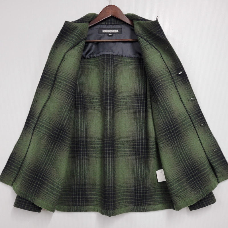 【中古品】【メンズ】 NEIGHBORHOOD ネイバーフッド WOOL HOMBRE CHECK SHIRT LS 232BENH-SHM03 ウールオンブレチェックシャツ 長袖 142-260512-as-15-izu サイズ：S カラー：グリーン 万代Net店