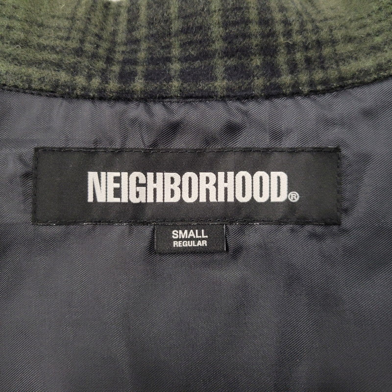 【中古品】【メンズ】 NEIGHBORHOOD ネイバーフッド WOOL HOMBRE CHECK SHIRT LS 232BENH-SHM03 ウールオンブレチェックシャツ 長袖 142-260512-as-15-izu サイズ：S カラー：グリーン 万代Net店