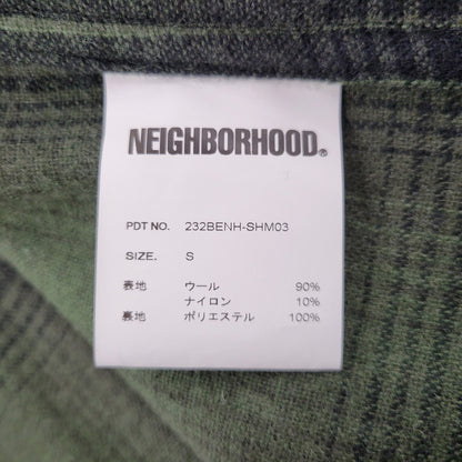 【中古品】【メンズ】 NEIGHBORHOOD ネイバーフッド WOOL HOMBRE CHECK SHIRT LS 232BENH-SHM03 ウールオンブレチェックシャツ 長袖 142-260512-as-15-izu サイズ：S カラー：グリーン 万代Net店