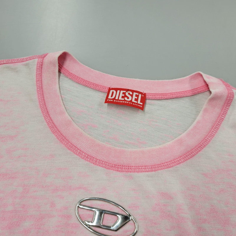 【中古品】【メンズ】 DIESEL ディーゼル A16146 0CPAJ T-BOXT-PAK ティーボックスティーパック トップス 半袖 141-260602-ya-10-izu サイズ：XL カラー：ピンク 万代Net店