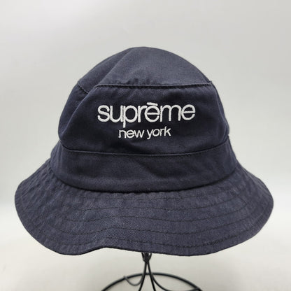 【中古品】【メンズ/レディース】 Supreme シュプリーム TWILL CRUSHER HAT ツイル クラッシャーハット 帽子 185-260512-as-24-izu サイズ：M/L カラー：ネイビー 万代Net店