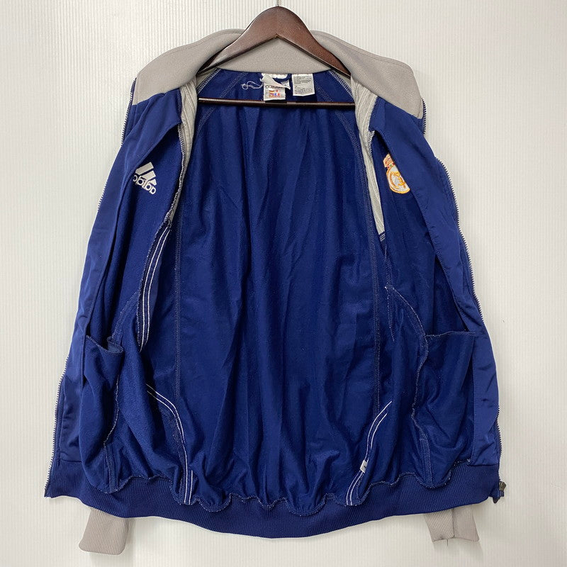 【中古品】【メンズ】 OLD ADIDAS オールド アディダス REAL MADRID TRACK JACKET レアル マドリード トラック ジャケット アウター 146-260523-kh-05-izu サイズ：L カラー：ブルー×グレー 万代Net店