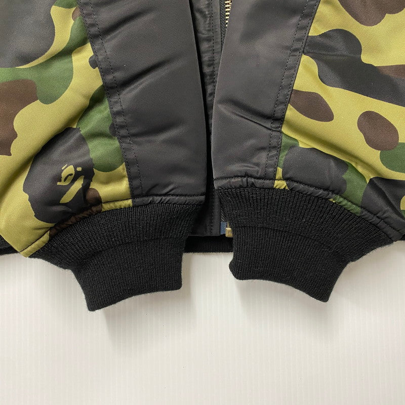 【中古美品】【メンズ】 A BATHING APE アベイシングエイプ 001HJK701003M SHARK MA-1 LOOSE JACKET シャーク エムエーワン ルーズ ジャケット アウター 142-260515-cs-20-izu サイズ：XL カラー：ブラック 万代Net店