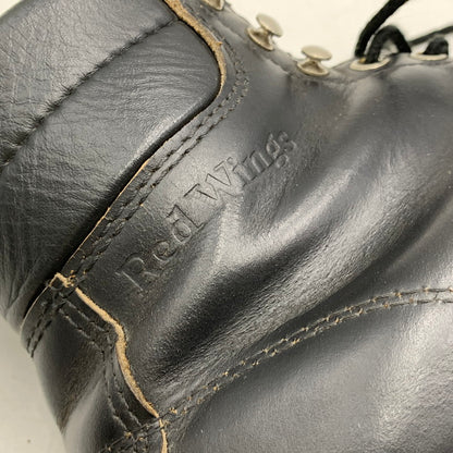 【中古品】【メンズ/レディース】 RED WING レッドウィング 8133 刺繍羽タグ USA製 SUPERSOLE 6-INCH MOC-TOE スーパーソール 6インチ モックトゥ ブーツ靴 164-260513-kh-18-izu サイズ：6 1/2D カラー：ブラック 万代Net店