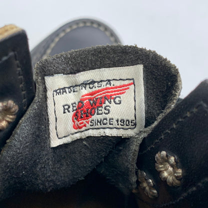 【中古品】【メンズ/レディース】 RED WING レッドウィング 8133 刺繍羽タグ USA製 SUPERSOLE 6-INCH MOC-TOE スーパーソール 6インチ モックトゥ ブーツ靴 164-260513-kh-18-izu サイズ：6 1/2D カラー：ブラック 万代Net店