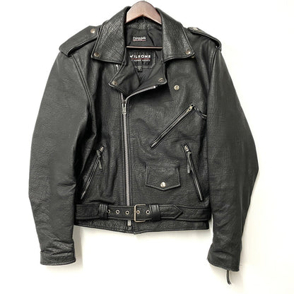 【中古品】【メンズ】 WILSONS LEATHER ウィルソンズレザー DOUBLE RIDERS JACKET ダブル ライダース ジャケット アウター 146-260513-kh-02-izu サイズ：S カラー：ブラック 万代Net店