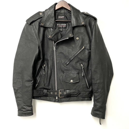【中古品】【メンズ】 WILSONS LEATHER ウィルソンズレザー DOUBLE RIDERS JACKET ダブル ライダース ジャケット アウター 146-260513-kh-02-izu サイズ：S カラー：ブラック 万代Net店