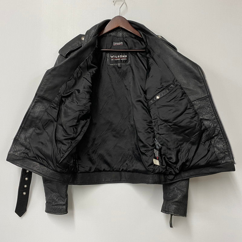 【中古品】【メンズ】 WILSONS LEATHER ウィルソンズレザー DOUBLE RIDERS JACKET ダブル ライダース ジャケット アウター 146-260513-kh-02-izu サイズ：S カラー：ブラック 万代Net店