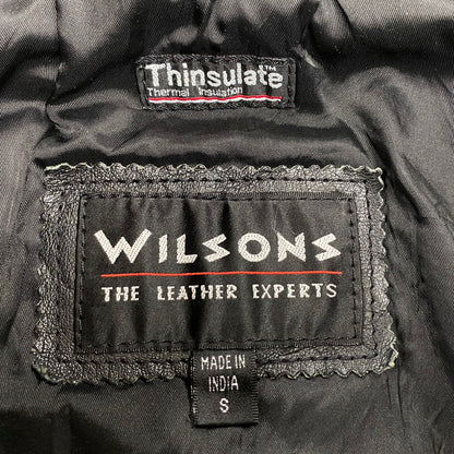 【中古品】【メンズ】 WILSONS LEATHER ウィルソンズレザー DOUBLE RIDERS JACKET ダブル ライダース ジャケット アウター 146-260513-kh-02-izu サイズ：S カラー：ブラック 万代Net店