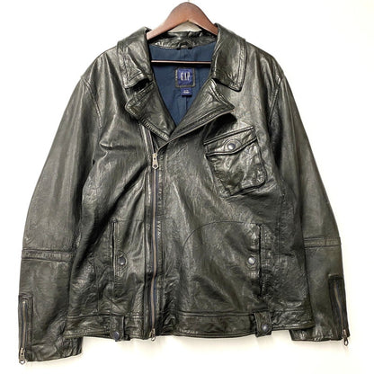 【中古品】【メンズ】 OLD GAP オールド ギャップ 紺タグ SHEEP LEATHER RIDERS JACKET シープ レザー ライダース ジャケット アウター 146-260513-kh-01-izu サイズ：XL カラー：ブラック 万代Net店