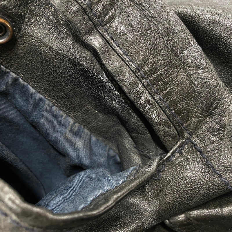 【中古品】【メンズ】 OLD GAP オールド ギャップ 紺タグ SHEEP LEATHER RIDERS JACKET シープ レザー ライダース ジャケット アウター 146-260513-kh-01-izu サイズ：XL カラー：ブラック 万代Net店