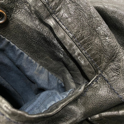 【中古品】【メンズ】 OLD GAP オールド ギャップ 紺タグ SHEEP LEATHER RIDERS JACKET シープ レザー ライダース ジャケット アウター 146-260513-kh-01-izu サイズ：XL カラー：ブラック 万代Net店