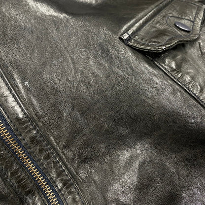 【中古品】【メンズ】 OLD GAP オールド ギャップ 紺タグ SHEEP LEATHER RIDERS JACKET シープ レザー ライダース ジャケット アウター 146-260513-kh-01-izu サイズ：XL カラー：ブラック 万代Net店