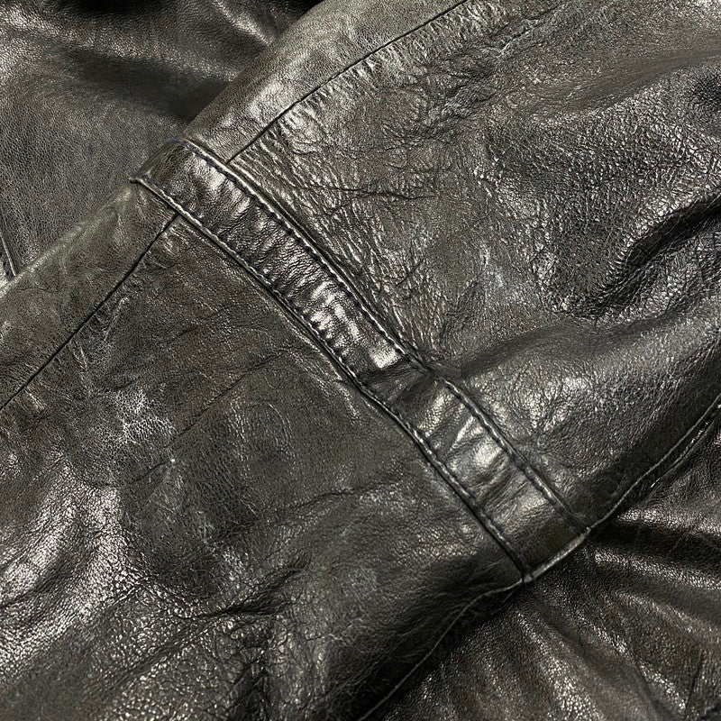 【中古品】【メンズ】 OLD GAP オールド ギャップ 紺タグ SHEEP LEATHER RIDERS JACKET シープ レザー ライダース ジャケット アウター 146-260513-kh-01-izu サイズ：XL カラー：ブラック 万代Net店