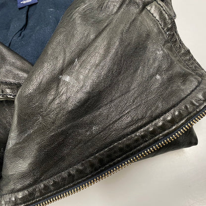 【中古品】【メンズ】 OLD GAP オールド ギャップ 紺タグ SHEEP LEATHER RIDERS JACKET シープ レザー ライダース ジャケット アウター 146-260513-kh-01-izu サイズ：XL カラー：ブラック 万代Net店