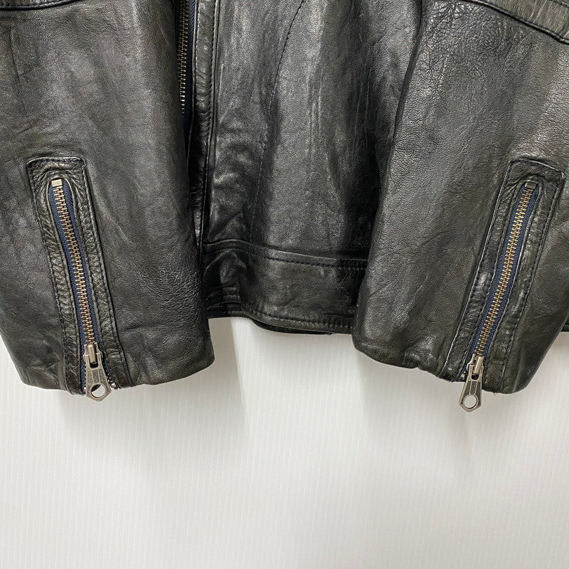 【中古品】【メンズ】 OLD GAP オールド ギャップ 紺タグ SHEEP LEATHER RIDERS JACKET シープ レザー ライダース ジャケット アウター 146-260513-kh-01-izu サイズ：XL カラー：ブラック 万代Net店