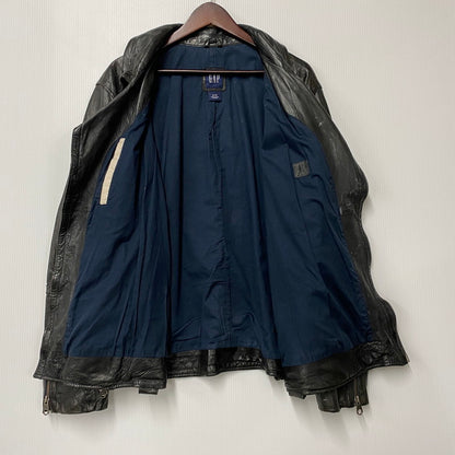 【中古品】【メンズ】 OLD GAP オールド ギャップ 紺タグ SHEEP LEATHER RIDERS JACKET シープ レザー ライダース ジャケット アウター 146-260513-kh-01-izu サイズ：XL カラー：ブラック 万代Net店