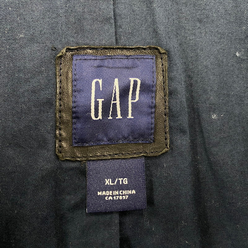 【中古品】【メンズ】 OLD GAP オールド ギャップ 紺タグ SHEEP LEATHER RIDERS JACKET シープ レザー ライダース ジャケット アウター 146-260513-kh-01-izu サイズ：XL カラー：ブラック 万代Net店