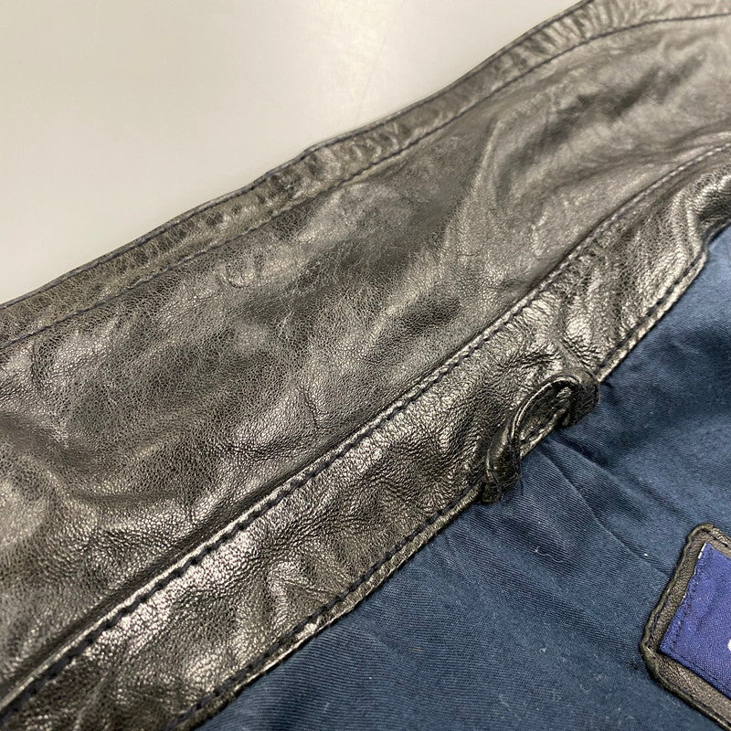 【中古品】【メンズ】 OLD GAP オールド ギャップ 紺タグ SHEEP LEATHER RIDERS JACKET シープ レザー ライダース ジャケット アウター 146-260513-kh-01-izu サイズ：XL カラー：ブラック 万代Net店