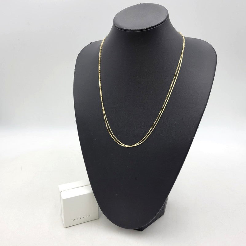 【中古品】【レディース】 MARIHA マリハ SV925 SILENT RAIN 2連 CHAIN NECKLACE サイレントレイン チェーン ネックレス アクセサリー 192-260513-kh-12-izu カラー：ゴールド 万代Net店