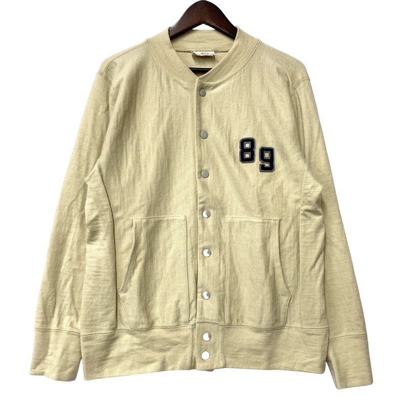 【中古品】【レディース】 45R フォーティファイブ・アール US MOO WOOL 908 REVERSE LOGO STADIUM CARDIGAN ロゴ スタジアム カーディガン 168-260516-as-01-izu サイズ：3 カラー：ベージュ 万代Net店