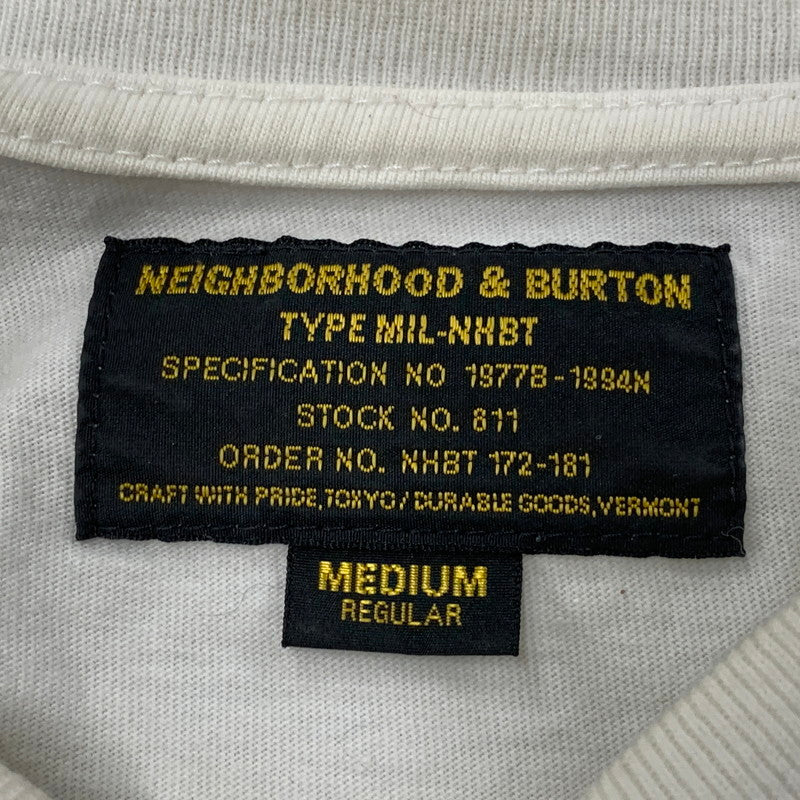 【中古品】【メンズ】 NEIGHBORHOOD ネイバーフッド × BURTON バートン 17AW BACK PRINT L S TEE バック プリント ロングスリーブ Tシャツ トップス 長袖 142-260531-ya-13-izu サイズ：M-R カラー：ホワイト 万代Net店
