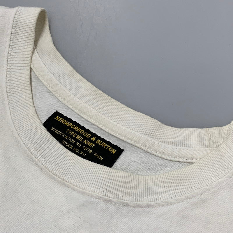 【中古品】【メンズ】 NEIGHBORHOOD ネイバーフッド × BURTON バートン 17AW BACK PRINT L S TEE バック プリント ロングスリーブ Tシャツ トップス 長袖 142-260531-ya-13-izu サイズ：M-R カラー：ホワイト 万代Net店