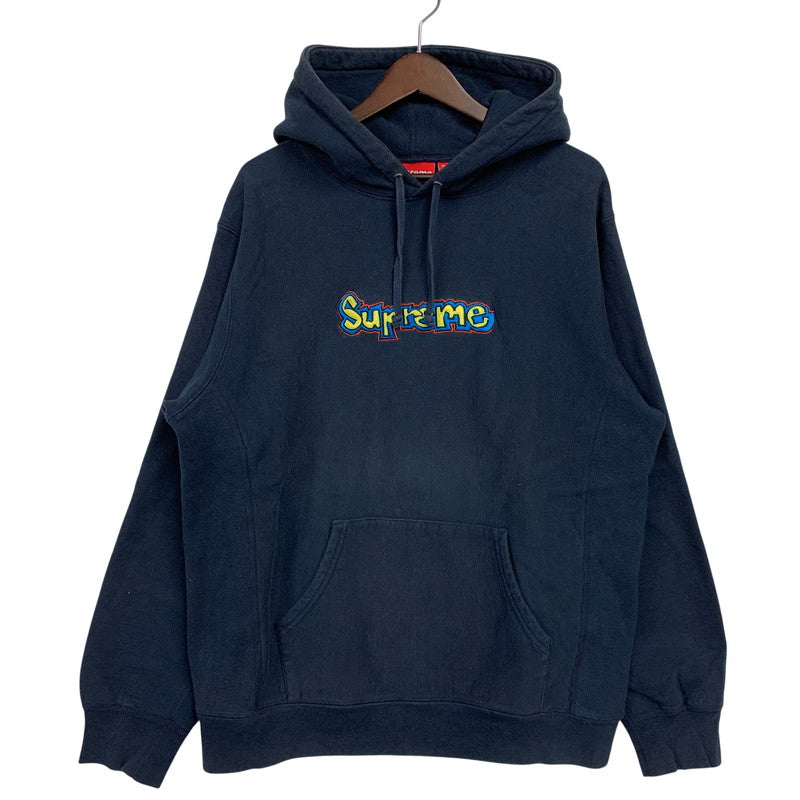 【中古品】【メンズ】 Supreme シュプリーム 18SS GONZ LOGO HOODED SWEATSHIRT ゴンズ ロゴ フーデッド スウェットシャツ トップス 長袖 149-260515-cs-01-izu サイズ：L カラー：ネイビー 万代Net店